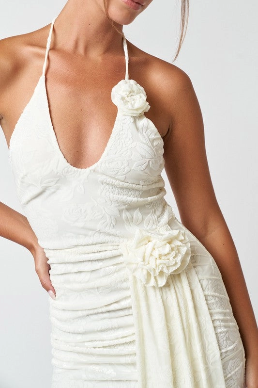 Rosette Burnout Velvet Mini Dress