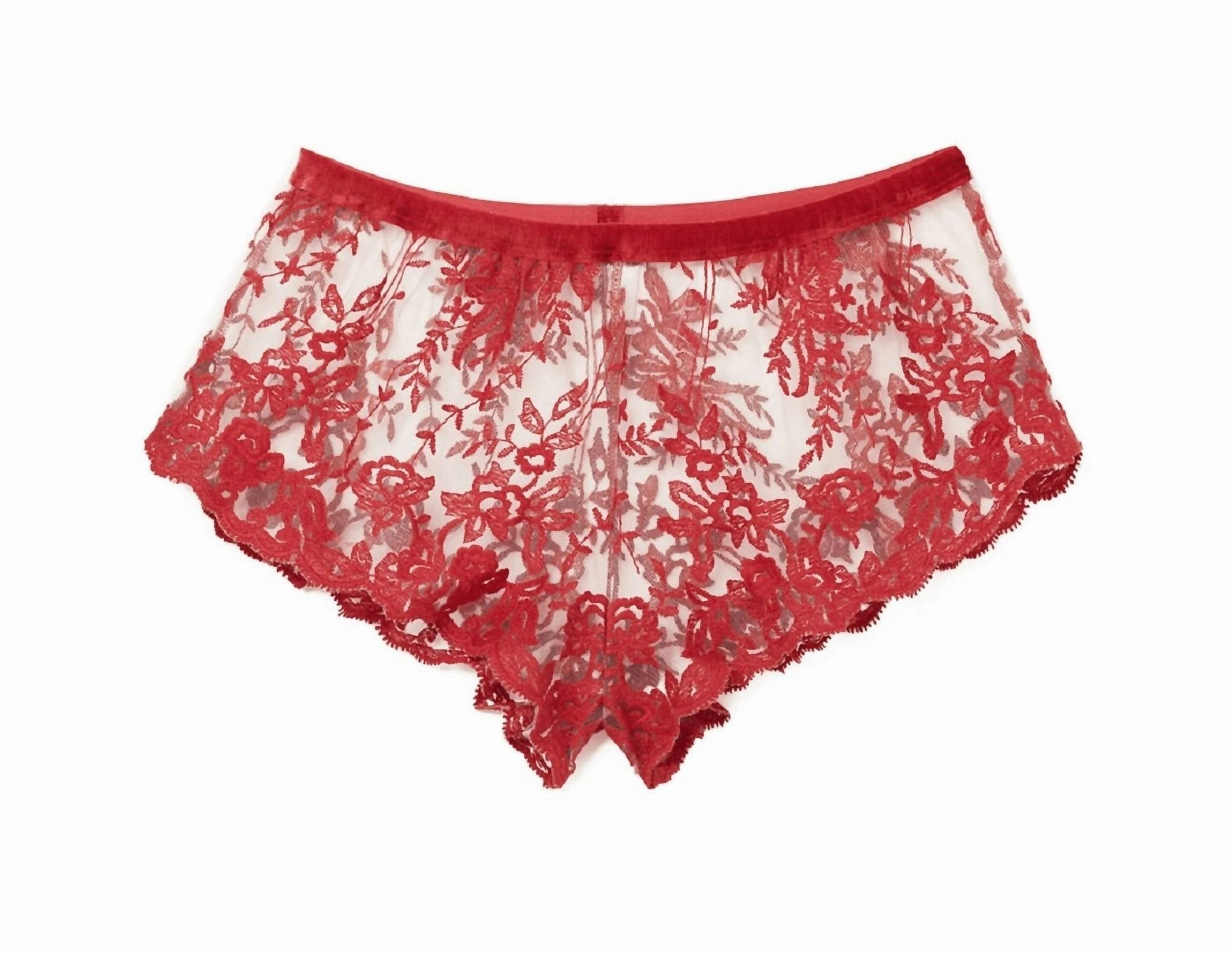 Rosie Velvet Tap Short In Mystic Red