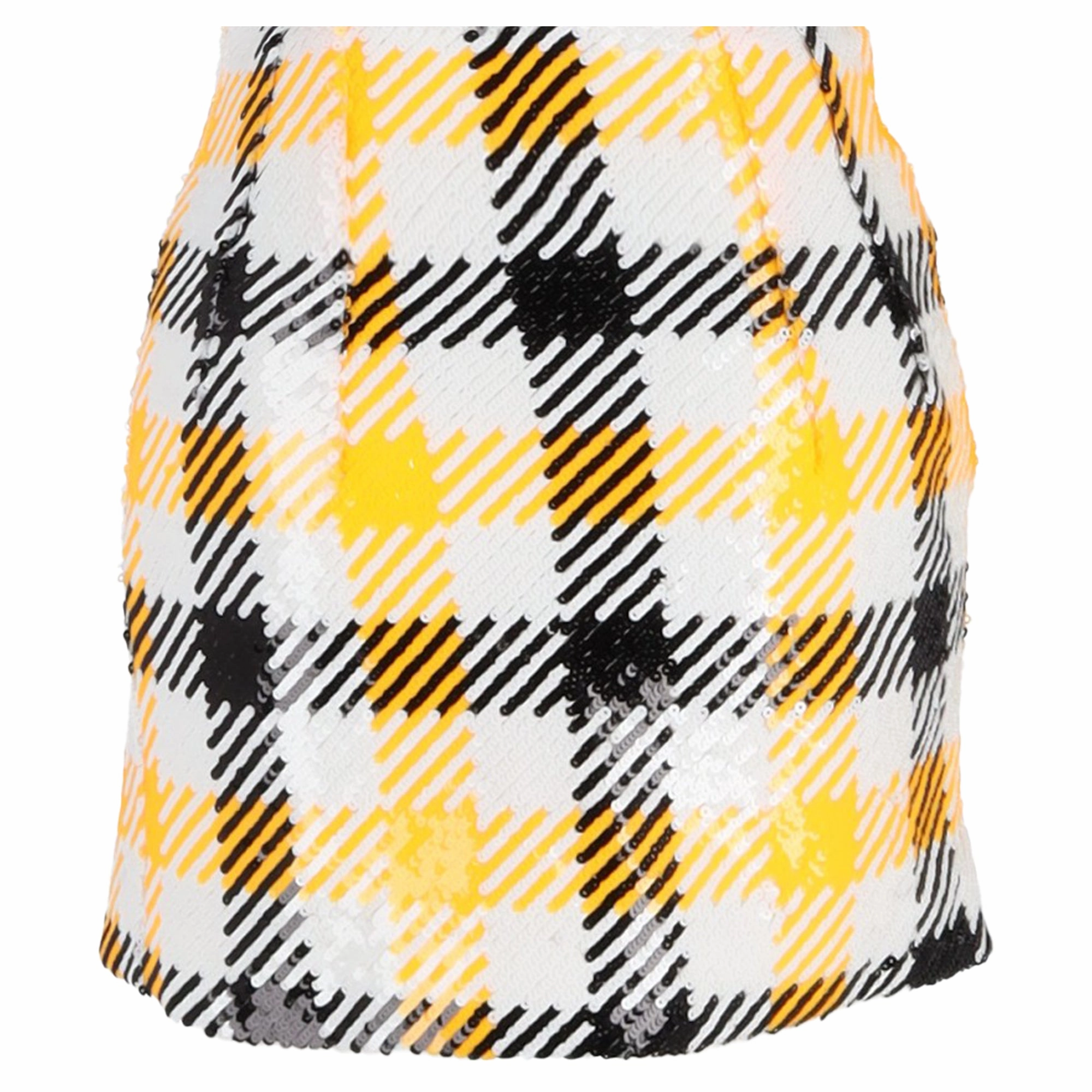 Rotate Birger Christensen Plaid Mini Skirt in Yellow Polyester