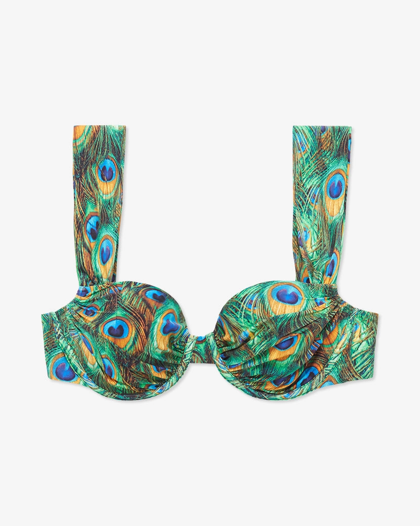 Ruched Claudia Peacock Bikini Top