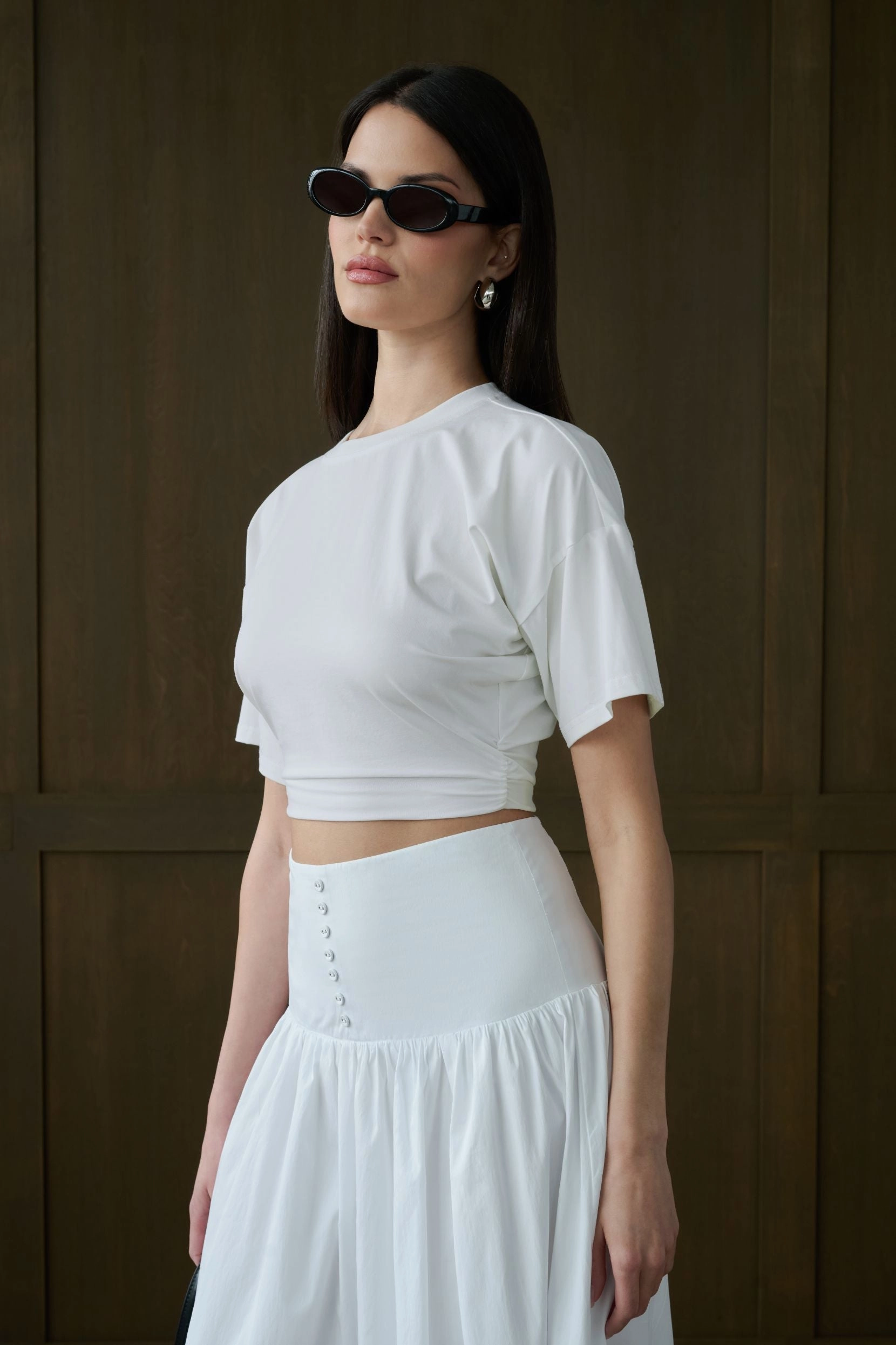 Ruched Cropped Tee