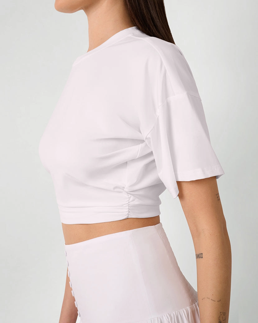 Ruched Cropped Tee