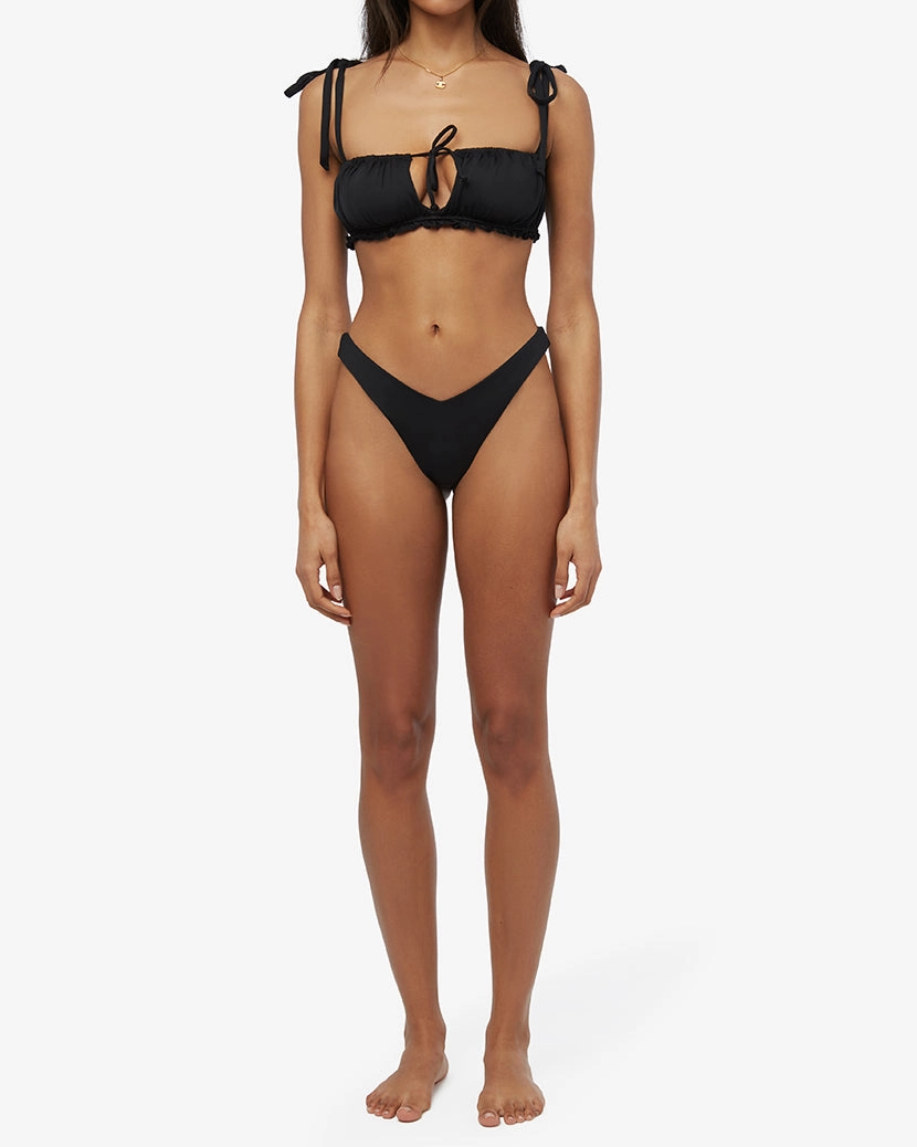 Ruched Ruffle Bikini Top