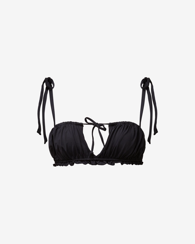 Ruched Ruffle Bikini Top