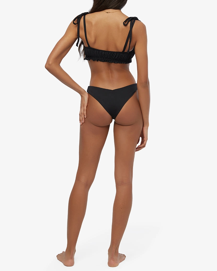 Ruched Ruffle Bikini Top