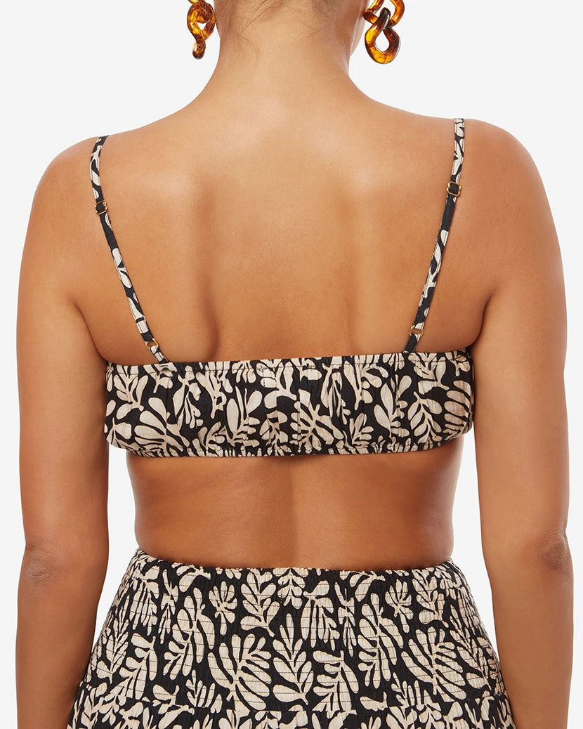 Ruched Safari Leaves Bra Top