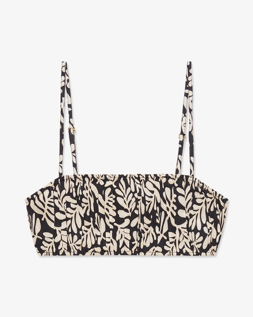 Ruched Safari Leaves Bra Top