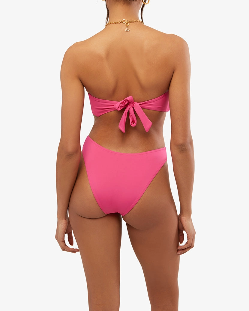 Ruched Tie Bandeau Bikini Top