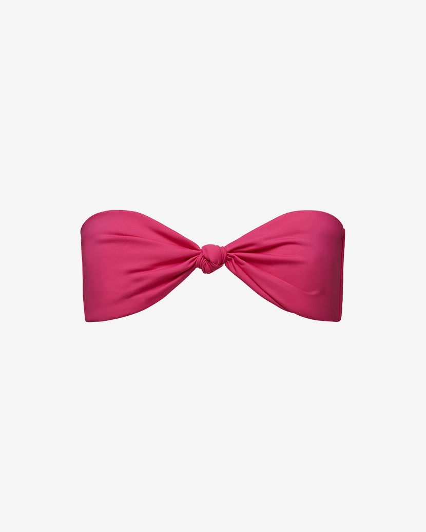 Ruched Tie Bandeau Bikini Top