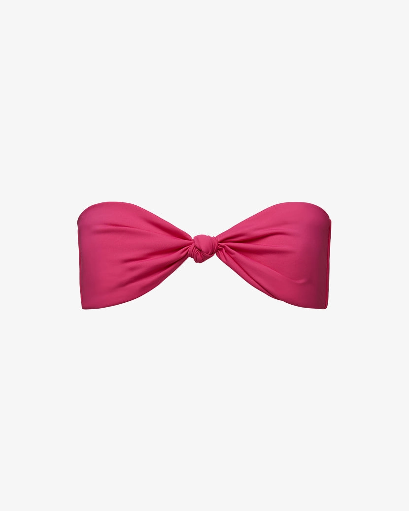Ruched Tie Bandeau Bikini Top