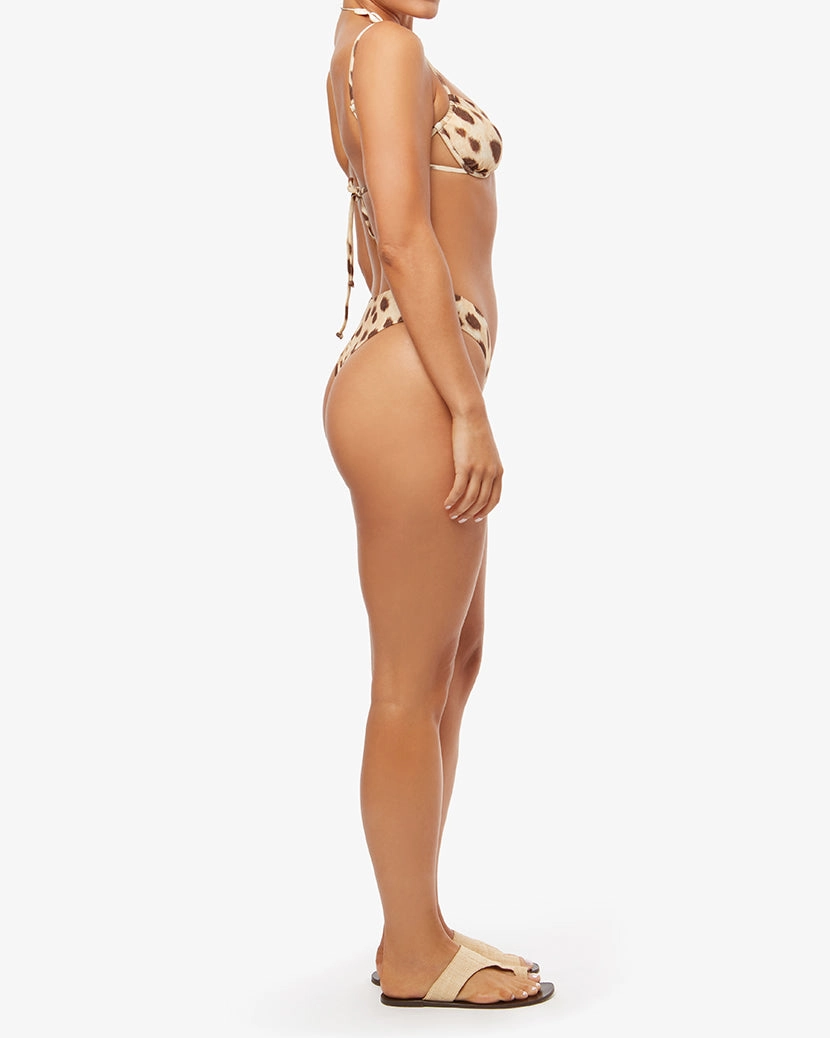 Ruched Underwire Leopard Bikini Top