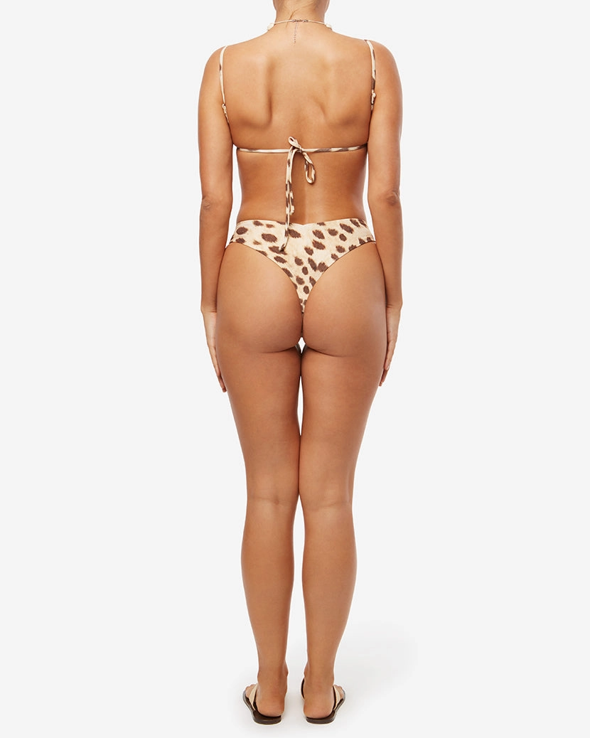 Ruched Underwire Leopard Bikini Top