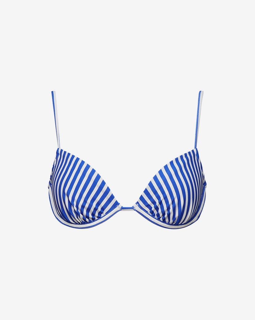 Ruched Underwire Stripes Bikini Top