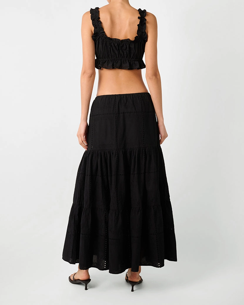 Ruffle Button Crop Top
