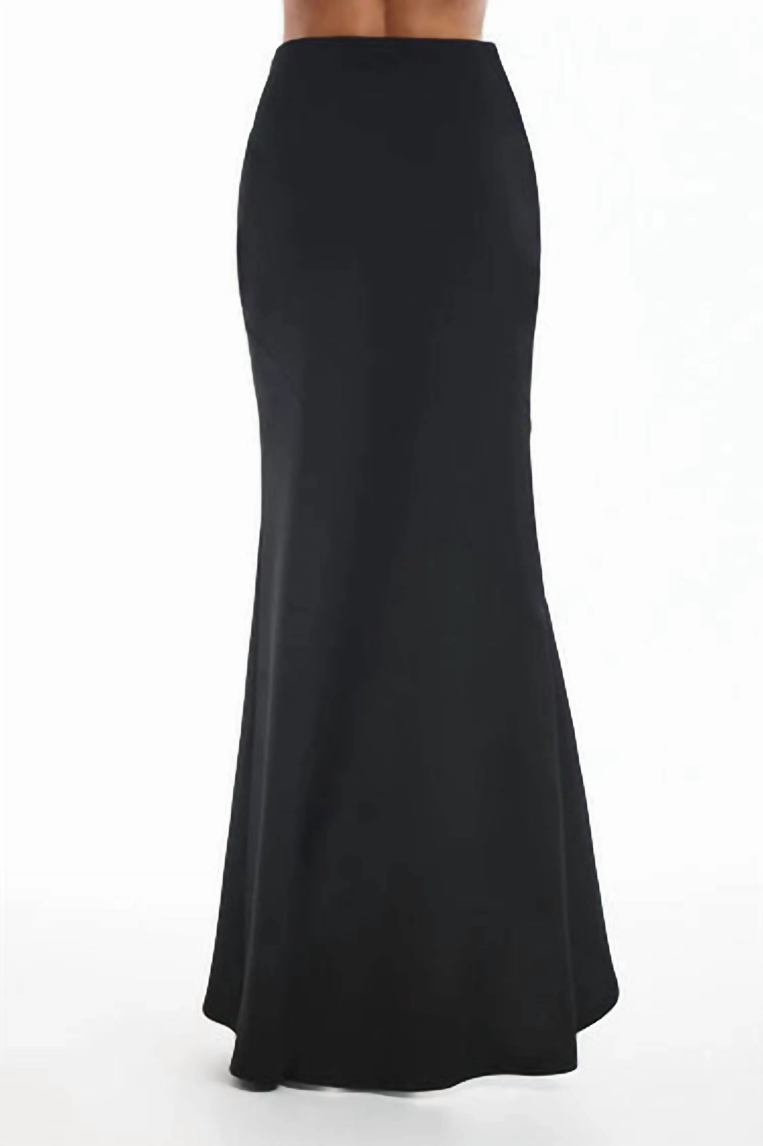 Ruffle High Low Maxi Skirt In Black