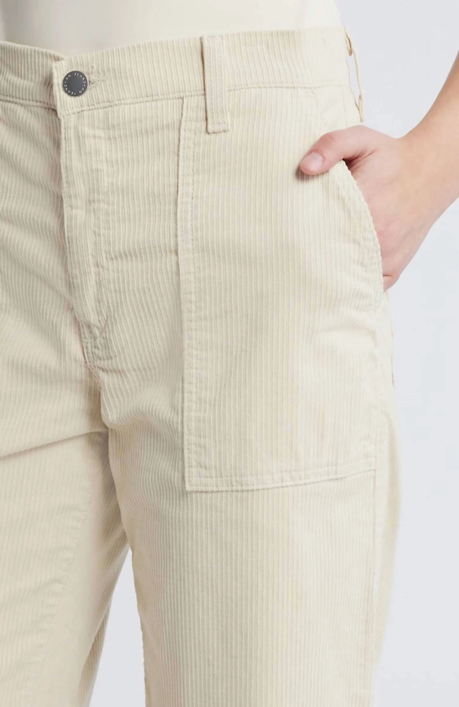 Saige Wide Leg Crop Corduroy Jean In Opal Stone