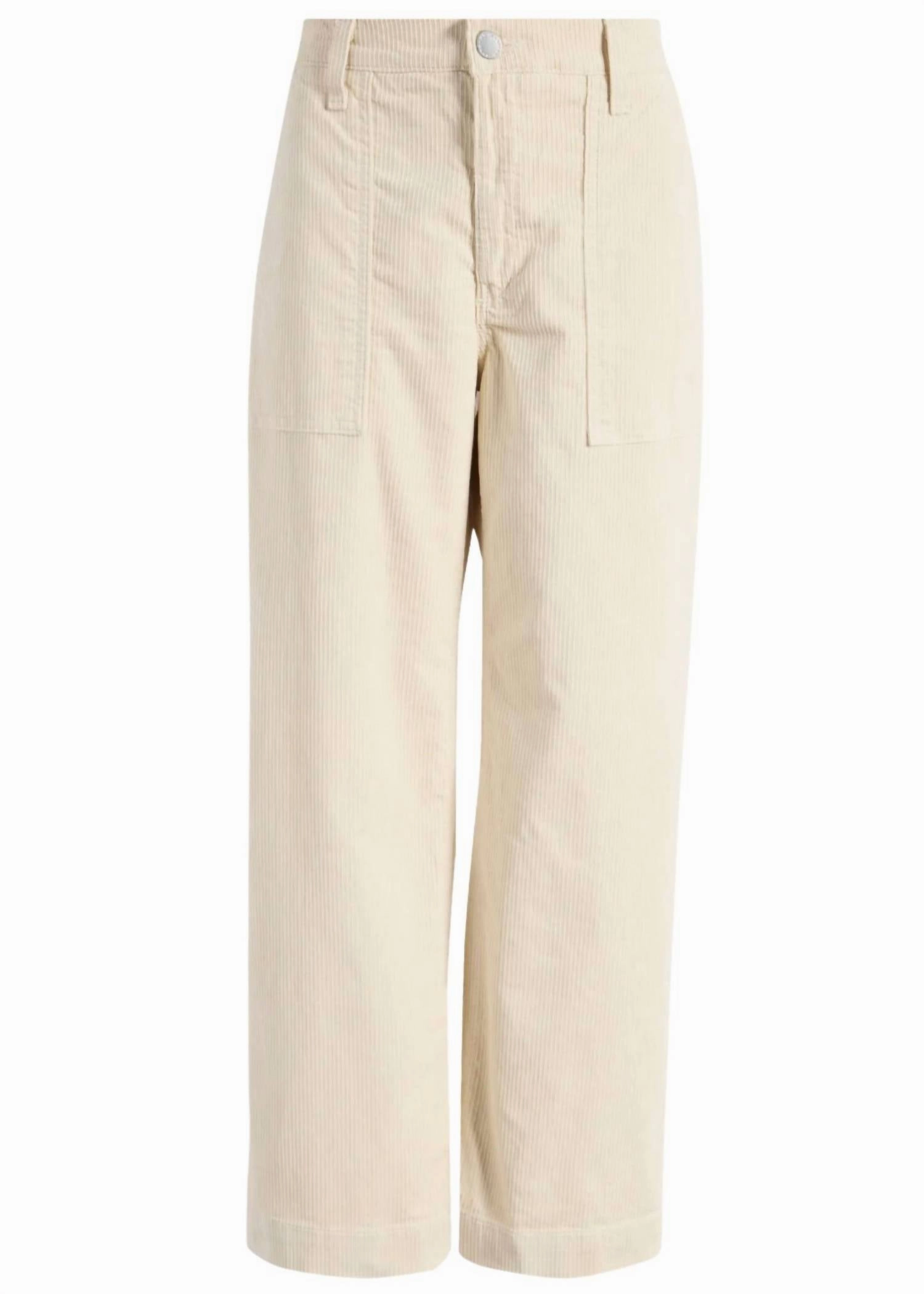 Saige Wide Leg Crop Corduroy Jean In Opal Stone