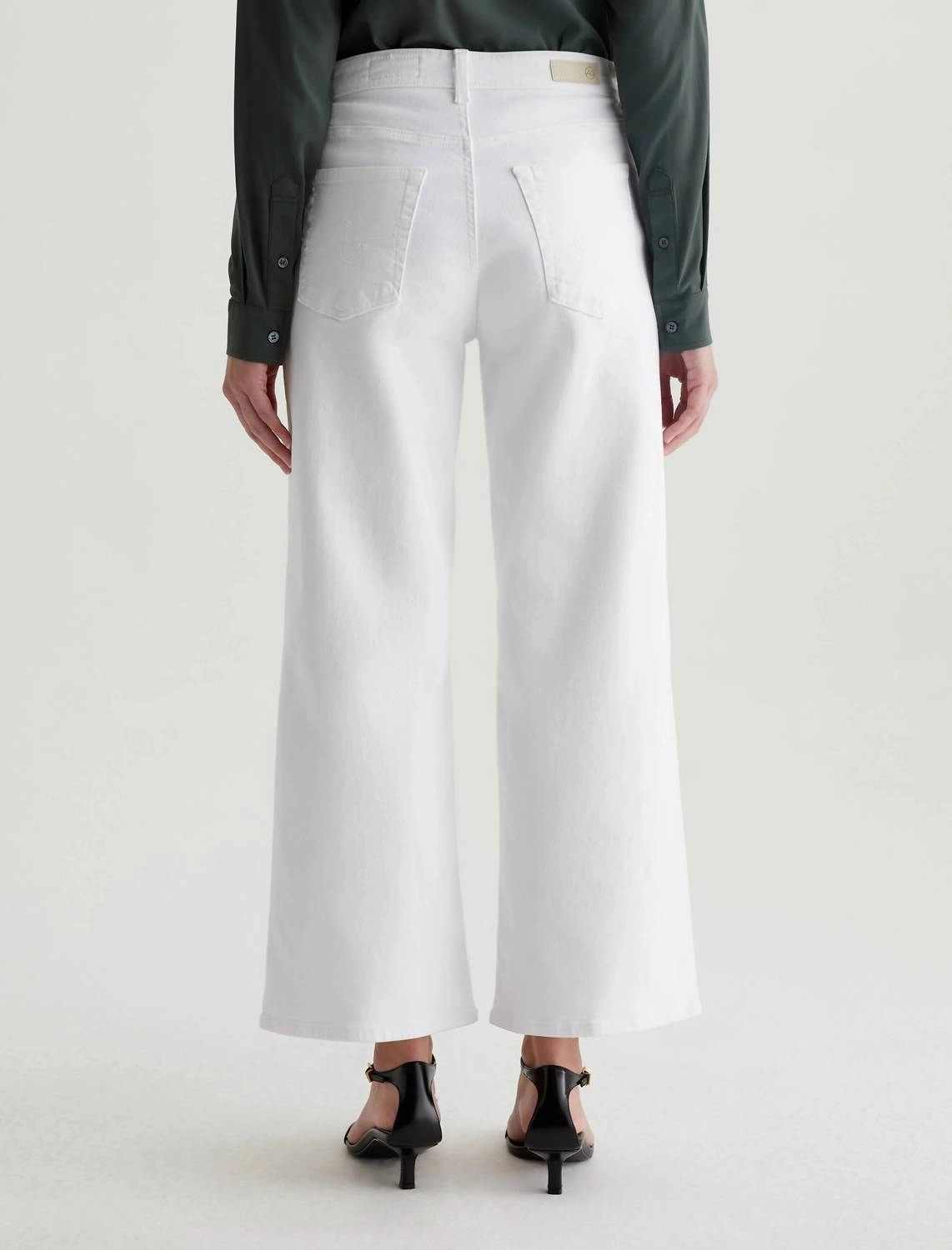 Saige Wide Leg Crop Jean In Gallery White