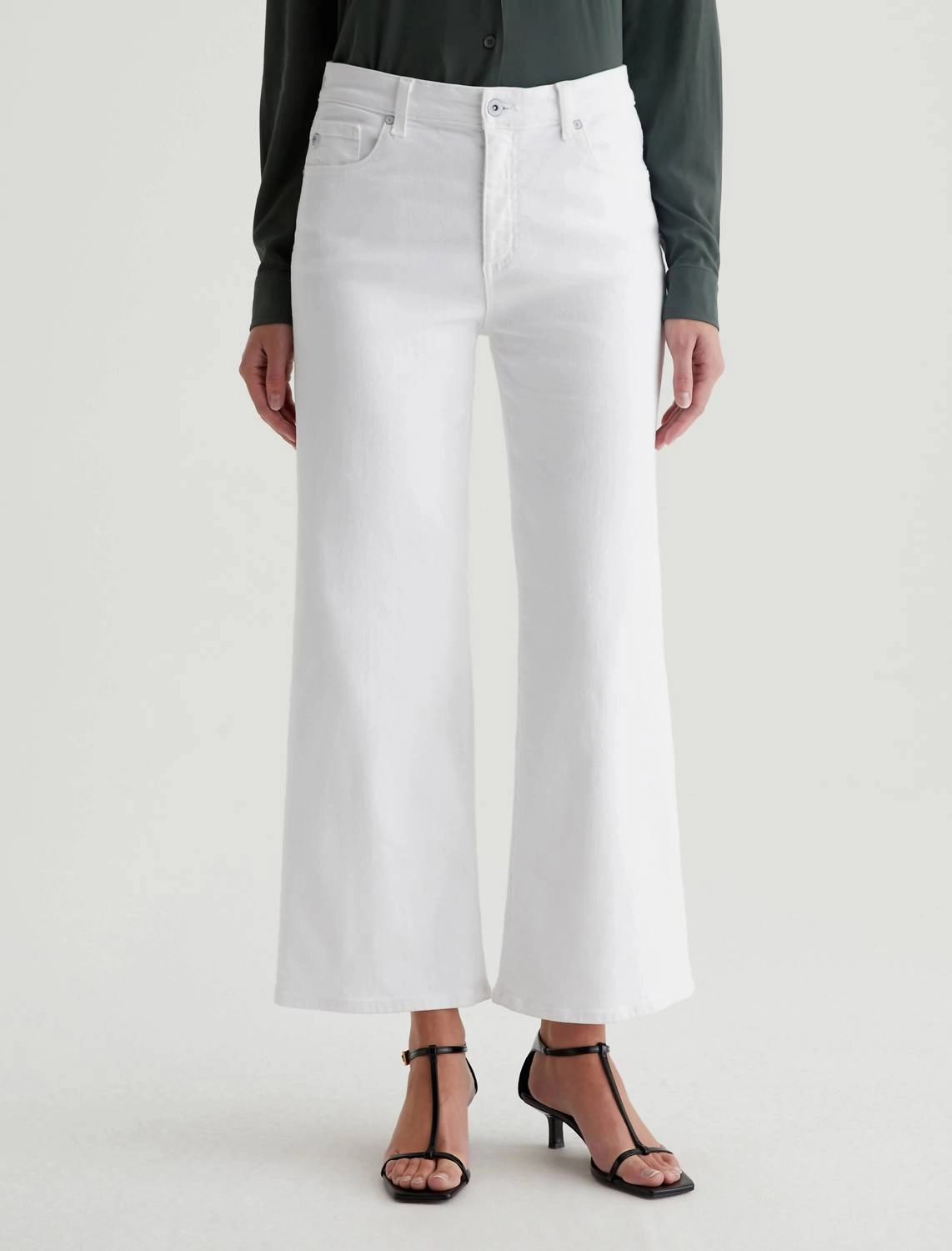Saige Wide Leg Crop Jean In Gallery White