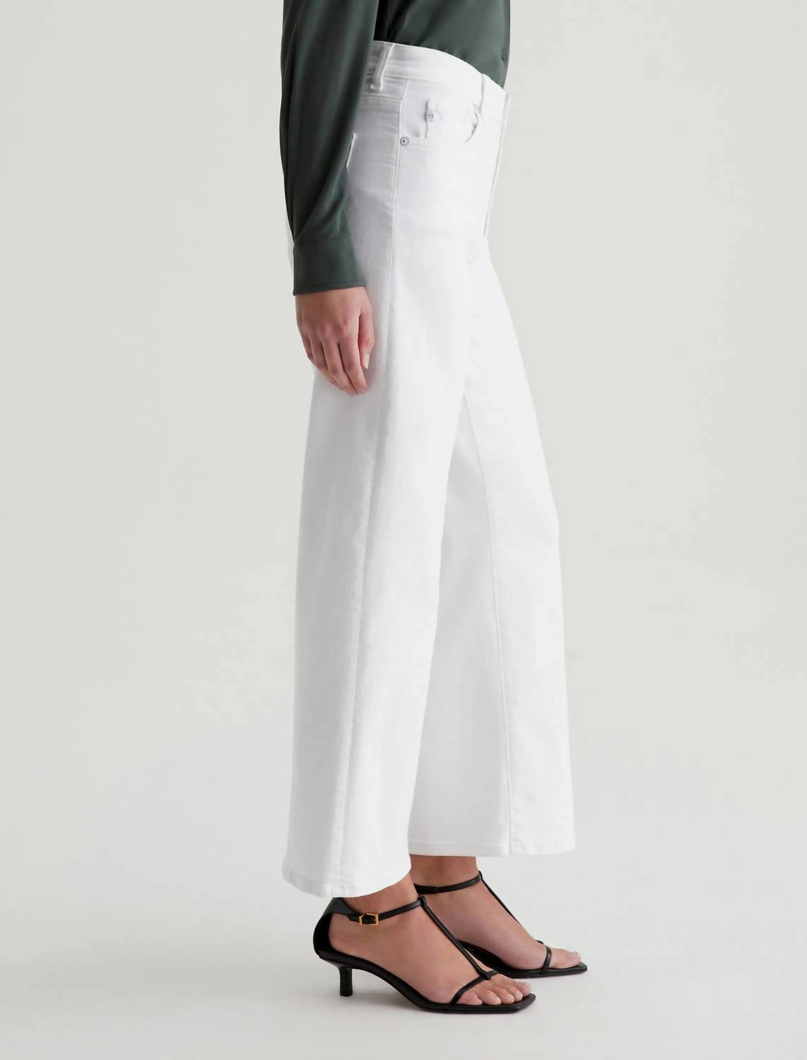 Saige Wide Leg Crop Jean In Gallery White