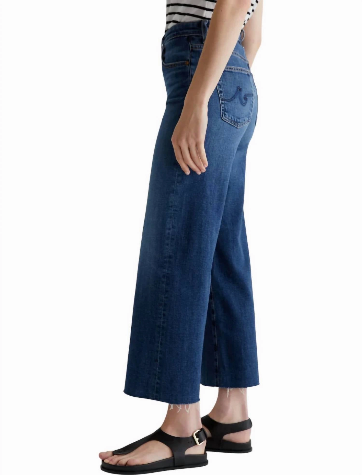 Saige Wide Leg Crop Jeans In Plume