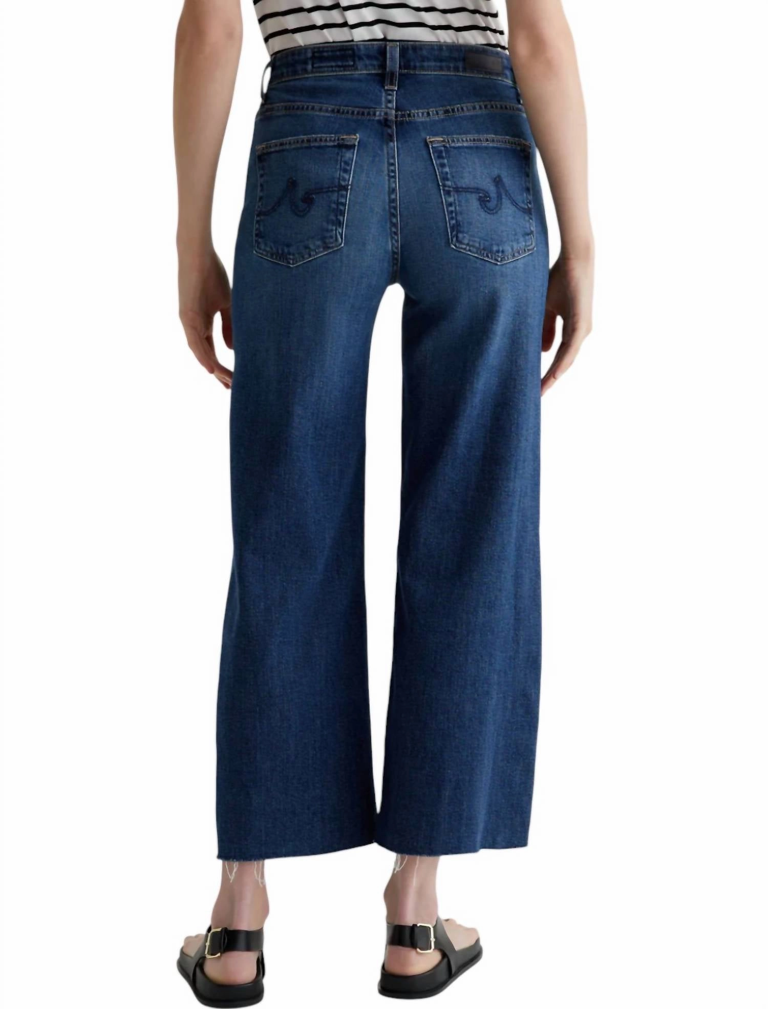 Saige Wide Leg Crop Jeans In Plume