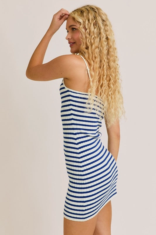 Sail Away Striped Button Down Mini Dress