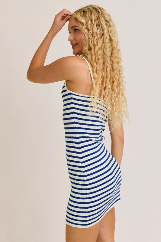 Sail Away Striped Button Down Mini Dress