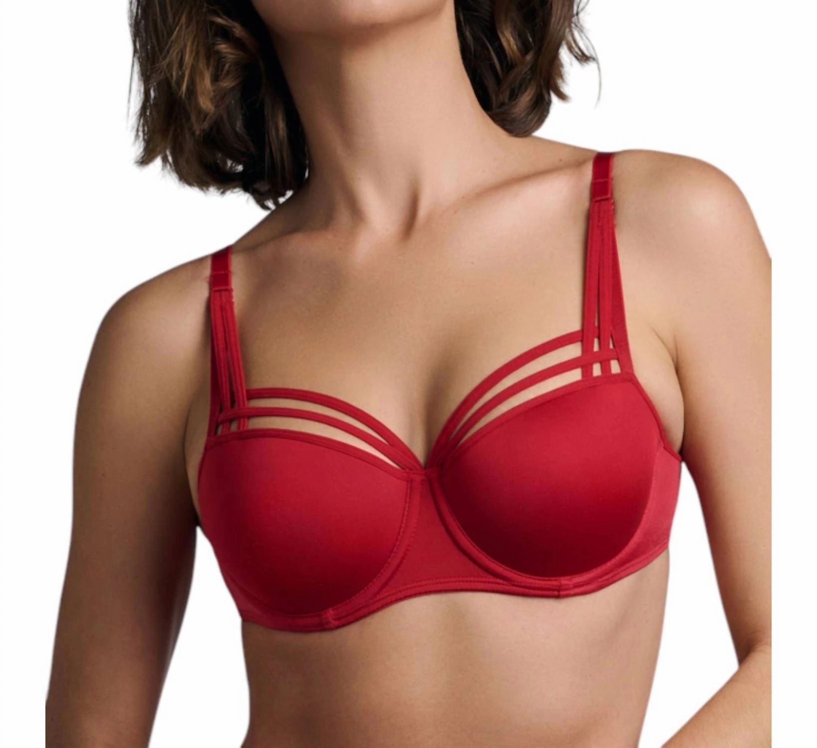 Sale Dame De Paris Padded Balcony Bra In Red