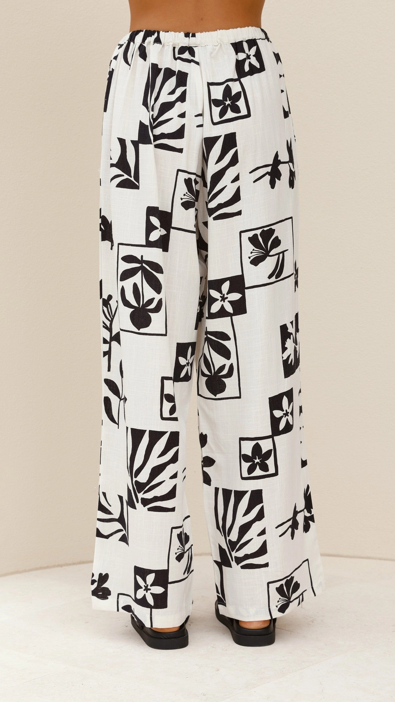 Samaya Pants - White/Black Print