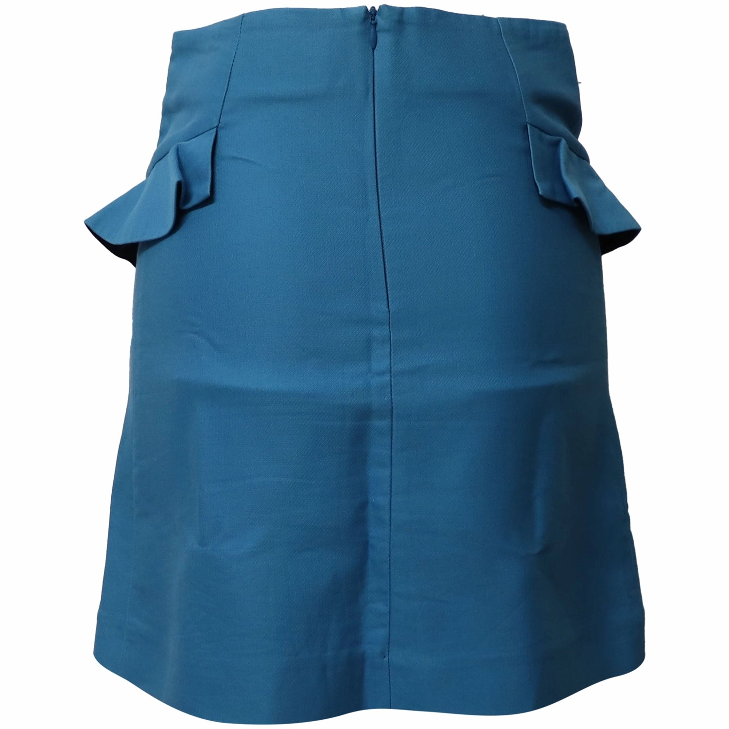 Sando Paris High Waisted A-Line Mini Skirt in Blue Cotton