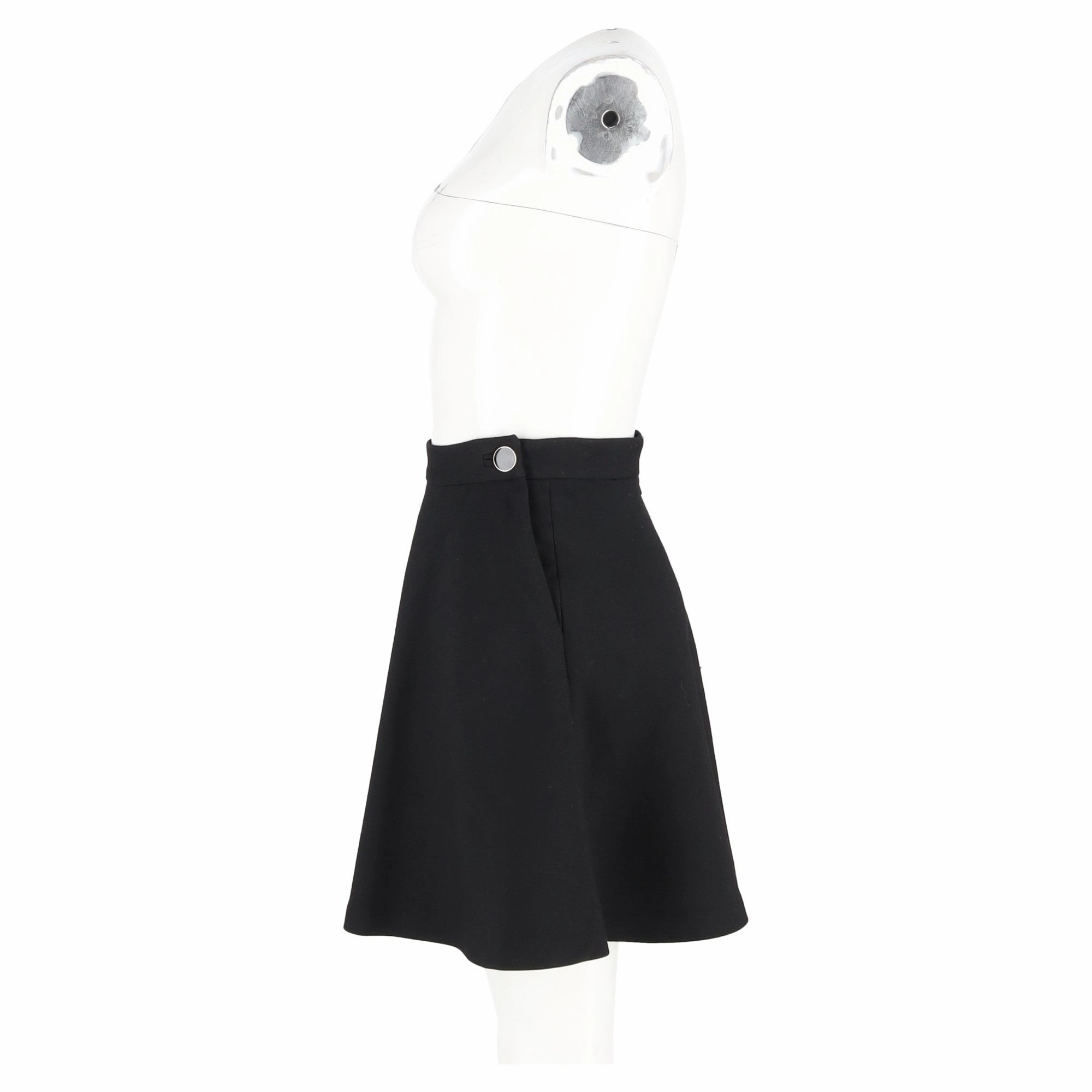 Sandro A-Line Mini Skirt in Black Polyester