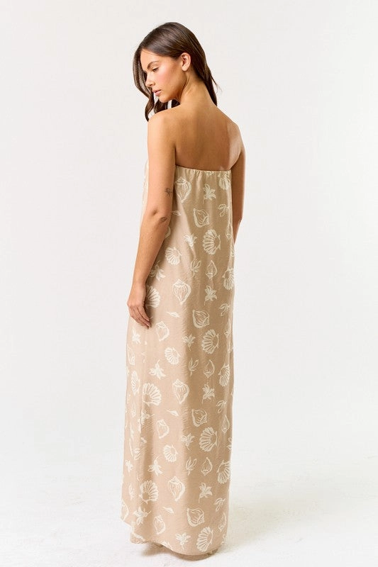 Sandy Shell Tube Maxi Dress