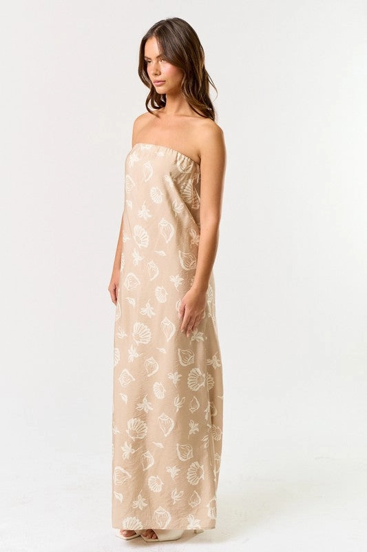 Sandy Shell Tube Maxi Dress