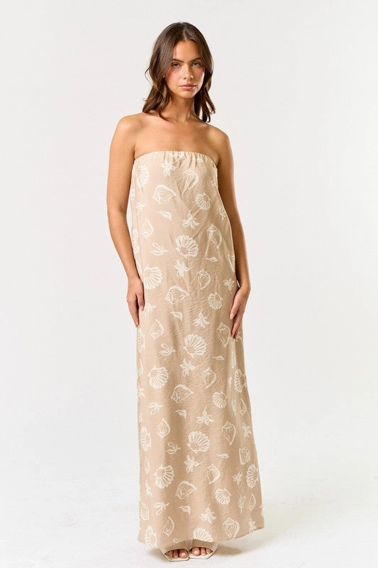 Sandy Shell Tube Maxi Dress