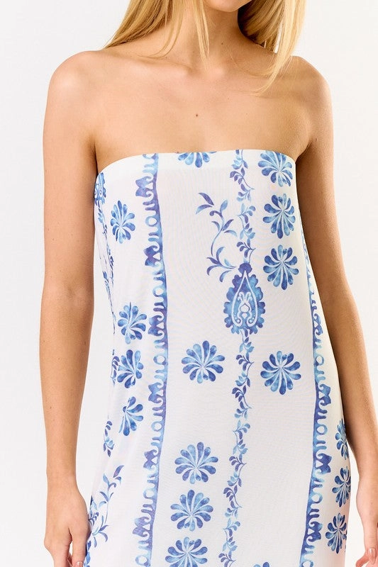 Santorini Breeze Tube Maxi Dress