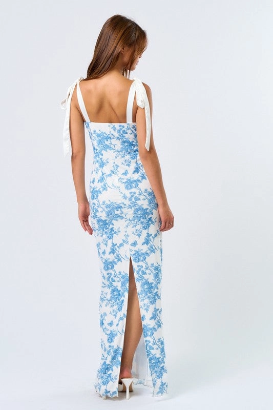 Santorini Romance Floral Maxi Dress