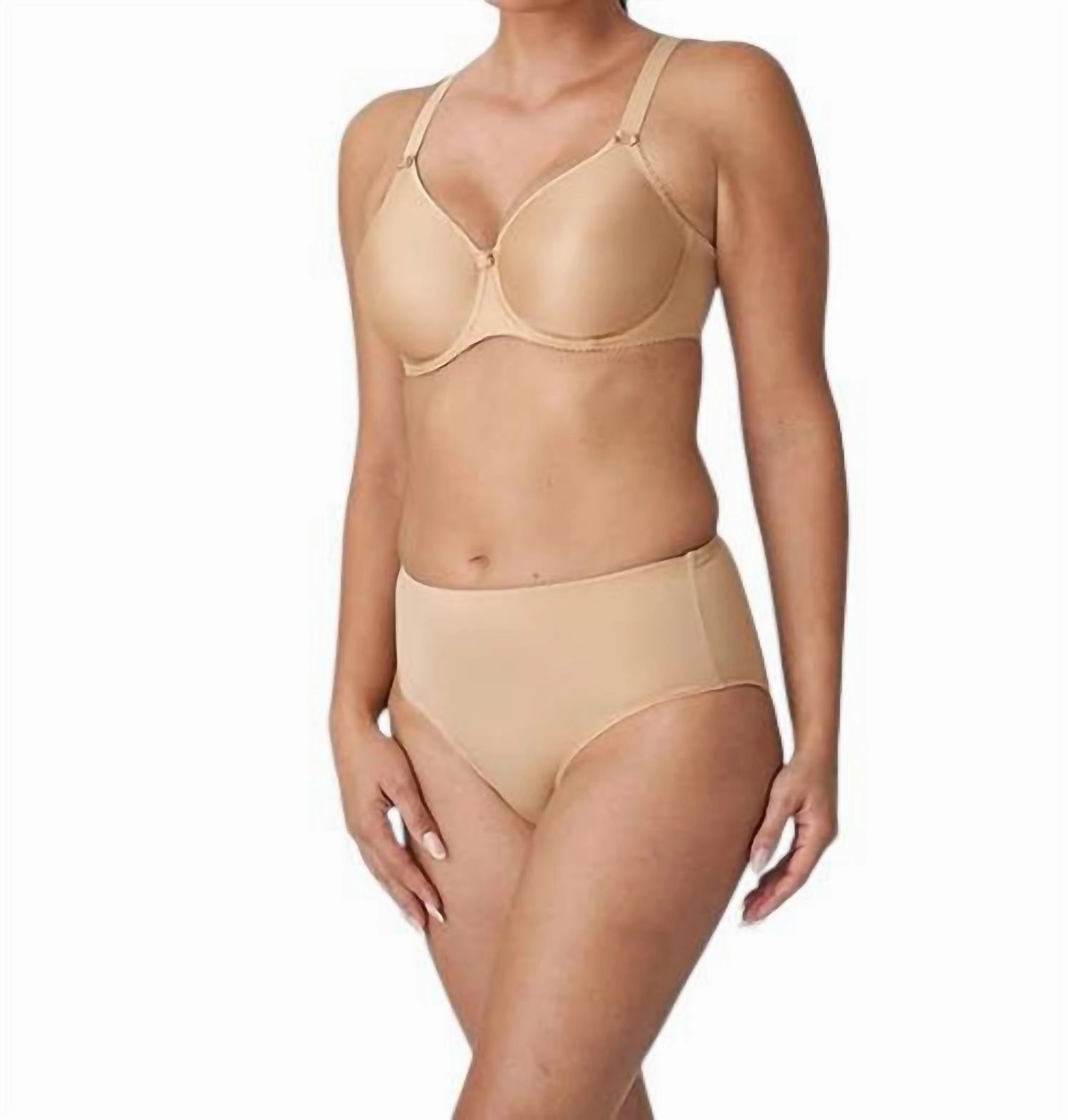 Satin Seamless Underwire Bra In Cognac