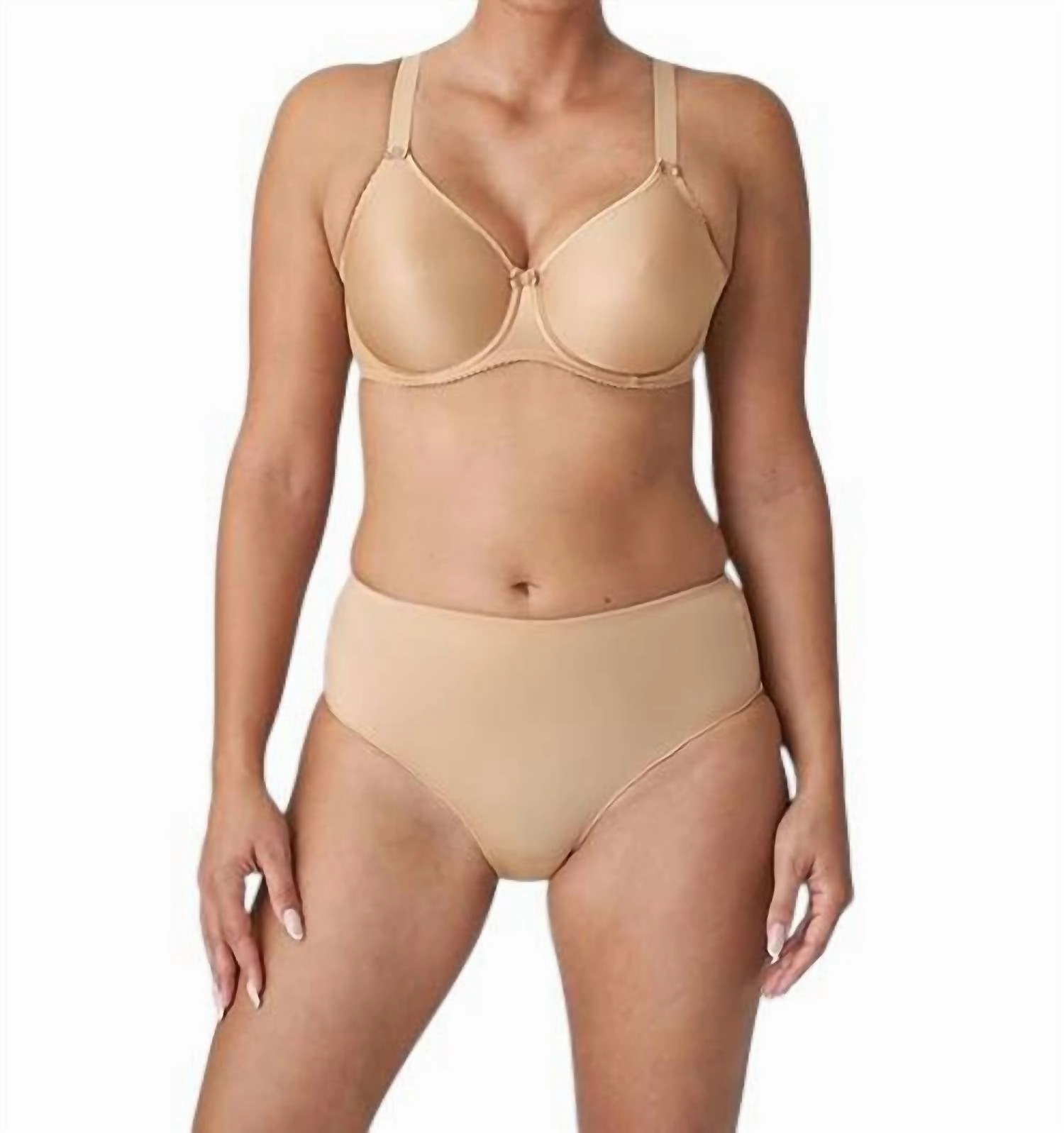 Satin Seamless Underwire Bra In Cognac