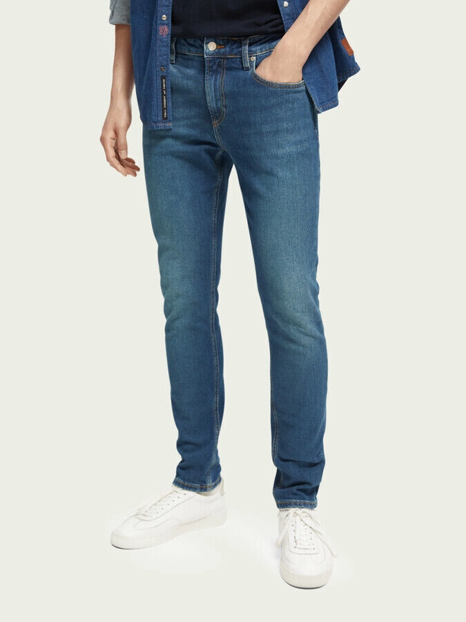 Scotch & Soda 165606_0543 Skim Skinny Jeans Men's Classic Blue Denim MCWW181