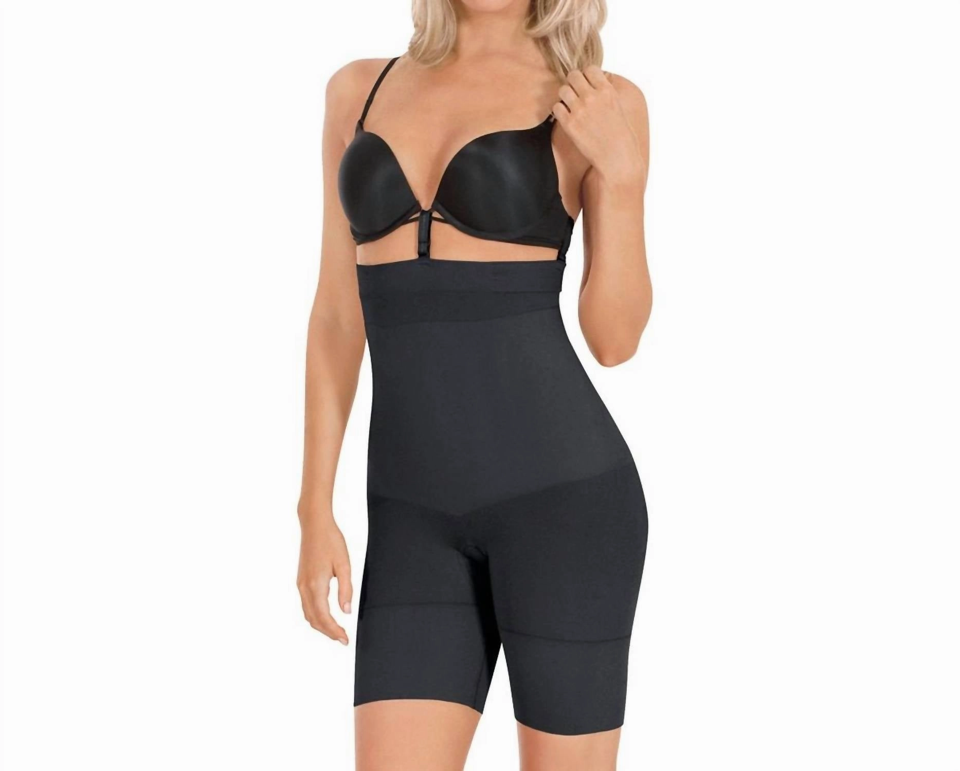 Seamless High Waist Boxer Shaper In Black