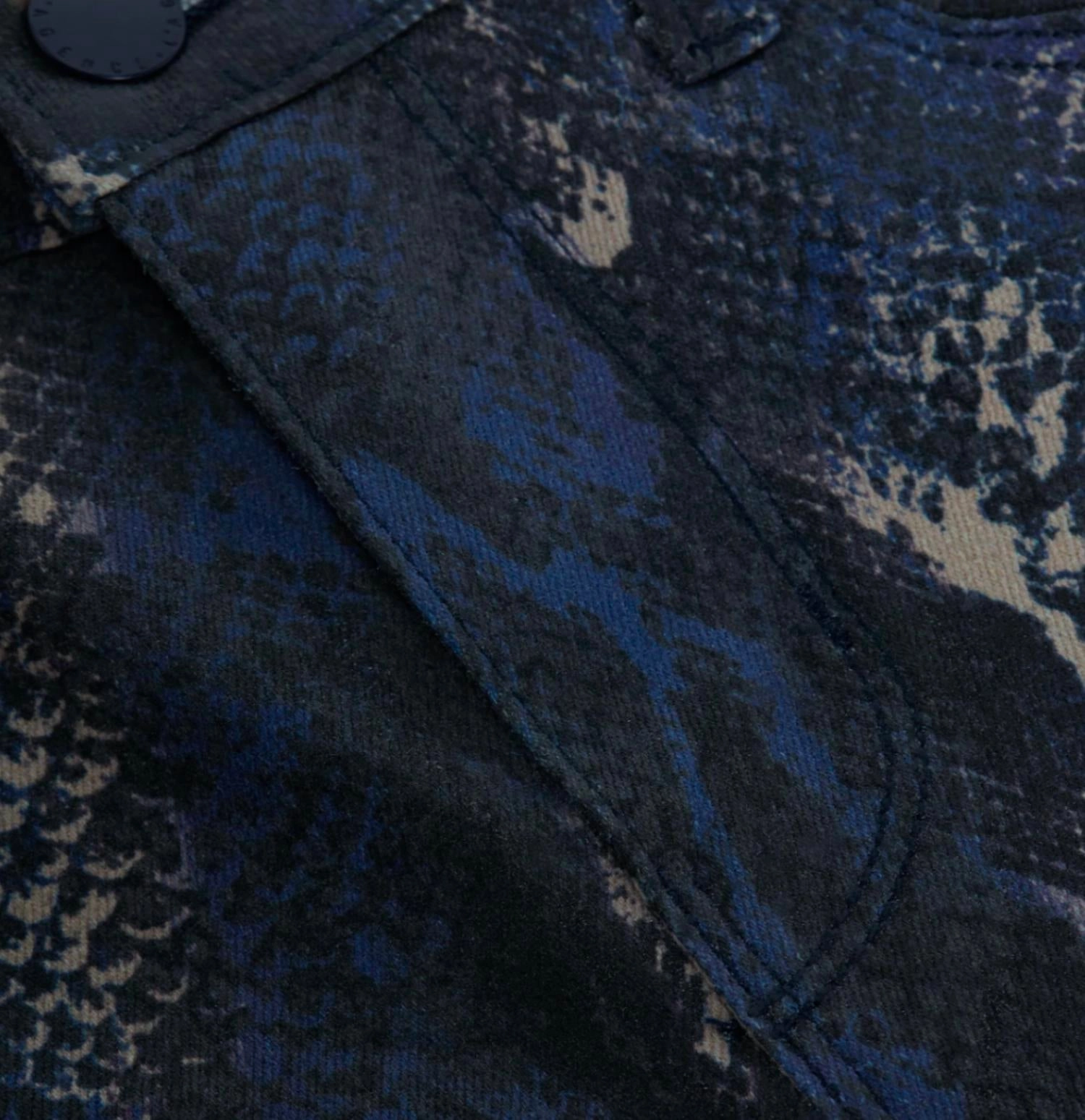 Selma Coated Jeans In Midnight/ Tan Snake