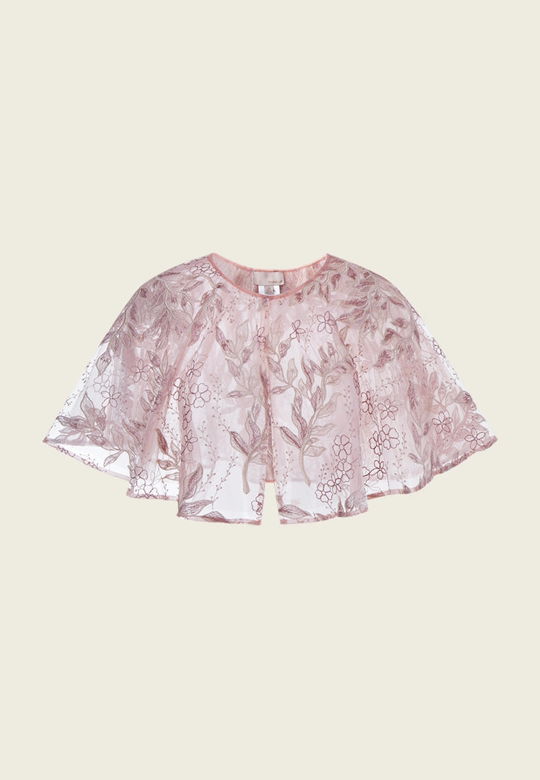 Sequin & Embroidery Mesh Cape