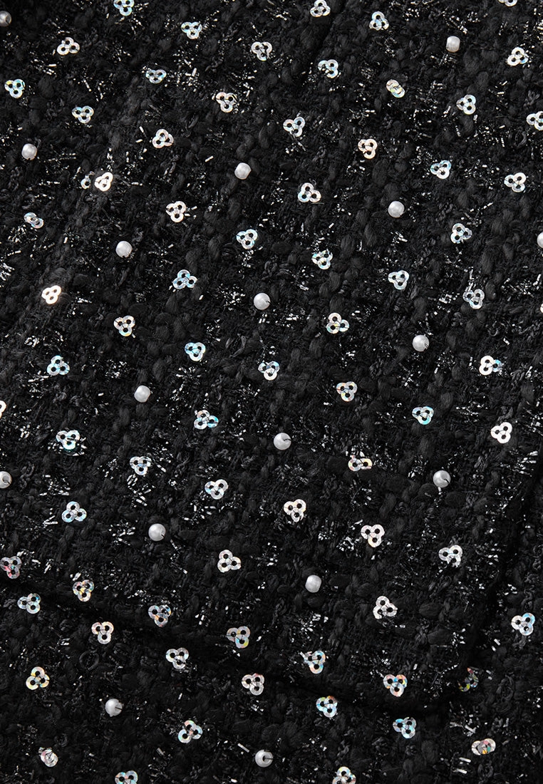 Sequin-and-pearl Embellished Peak Lapel Jacket