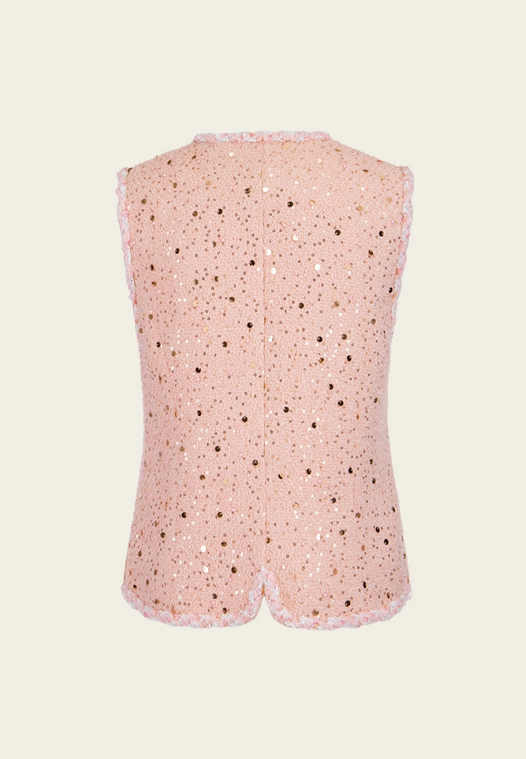 Sequin-detail Frayed-detail Waistcoat