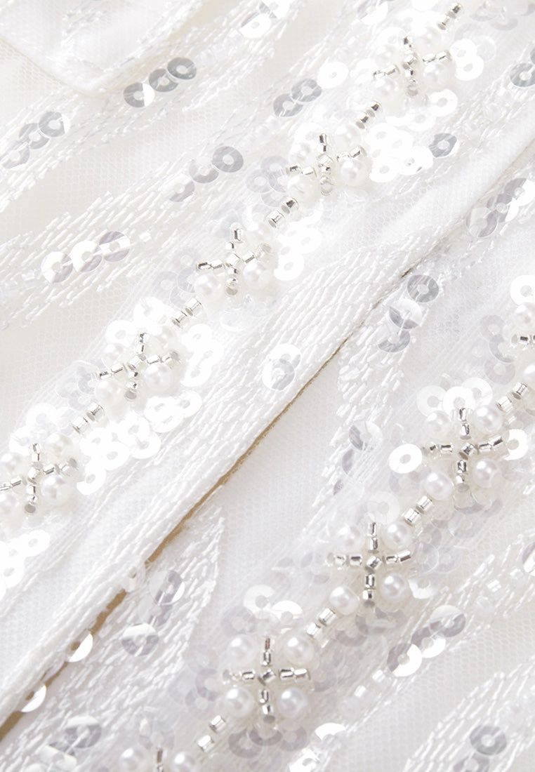 Sequin-detail Mesh Jacket