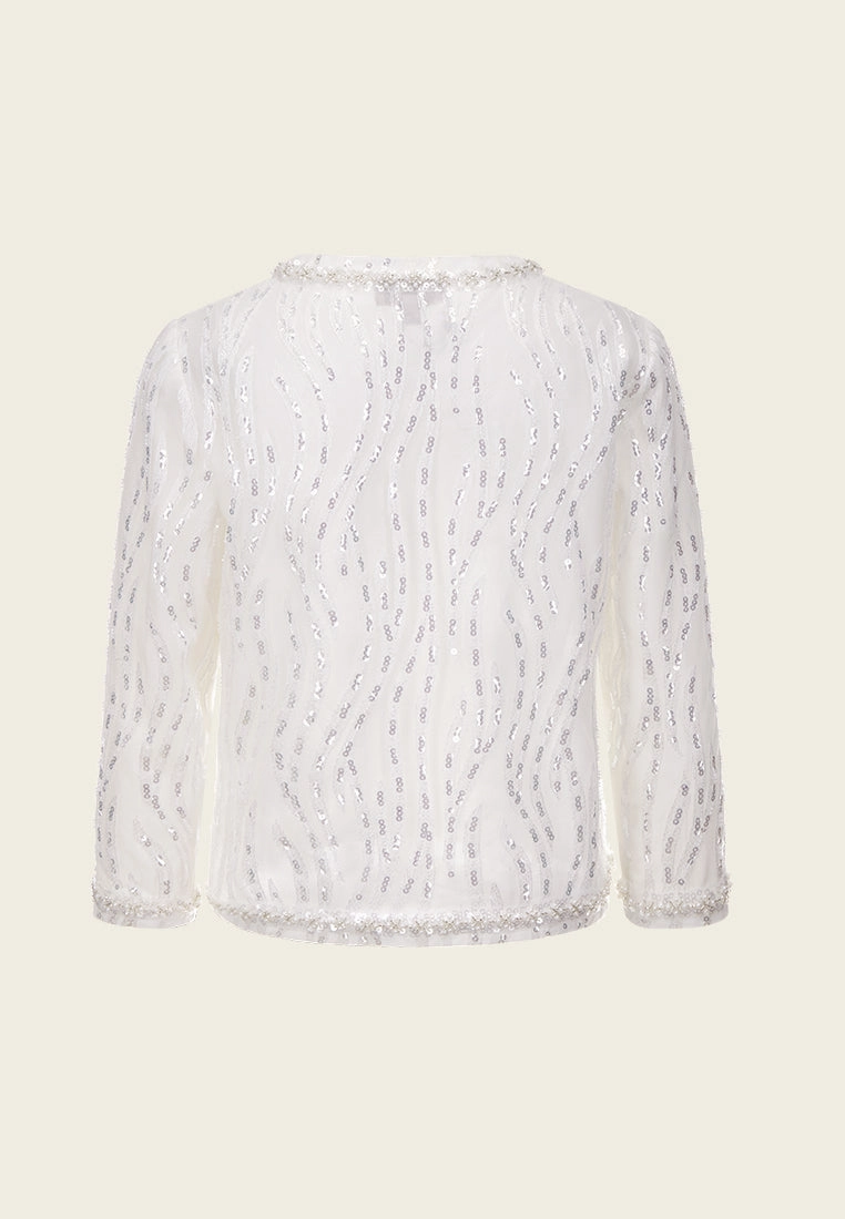 Sequin-detail Mesh Jacket
