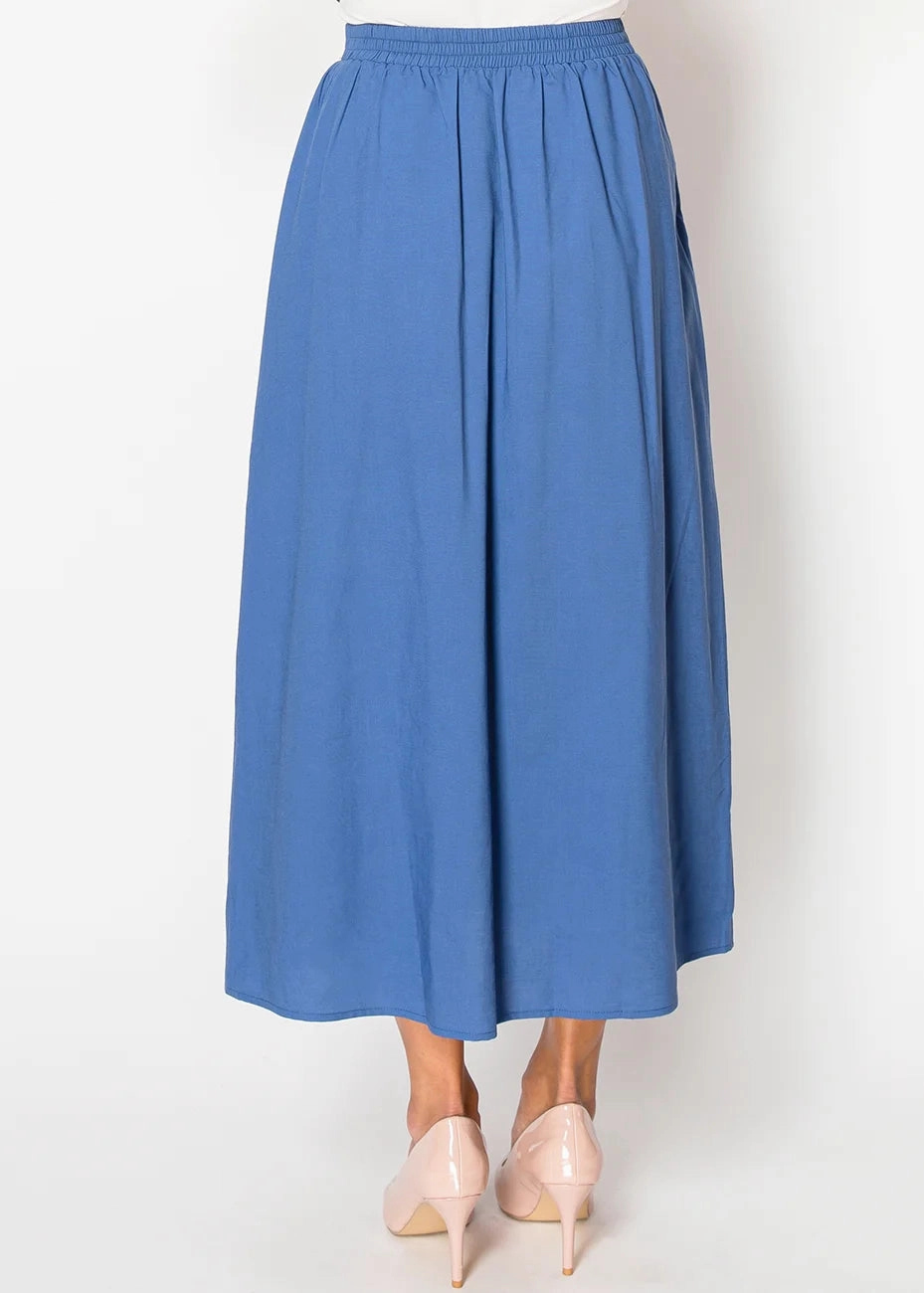 Serene Blue Linen Skirt