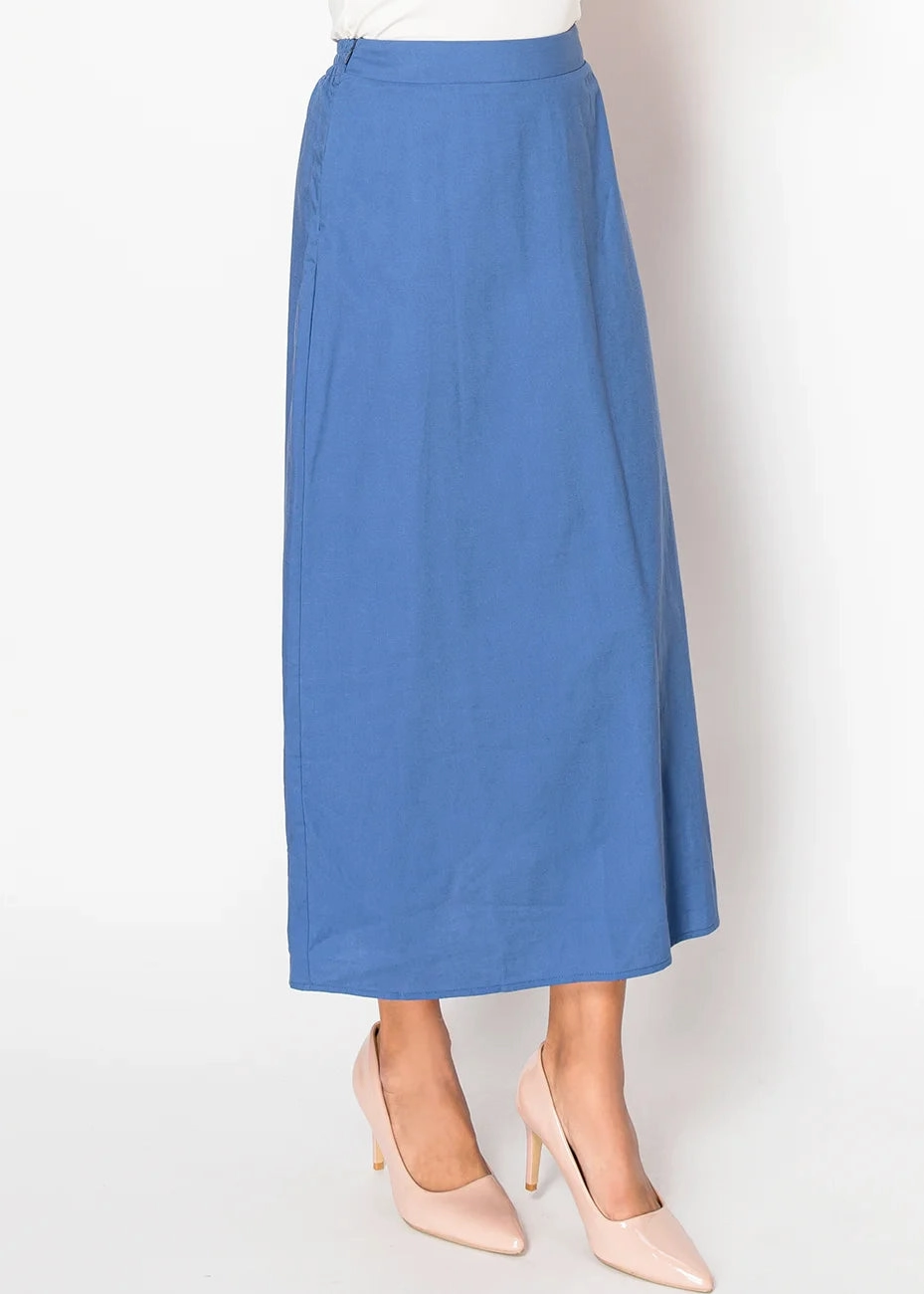 Serene Blue Linen Skirt
