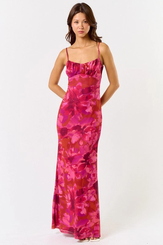 Shannon Mesh Floral Maxi Dress